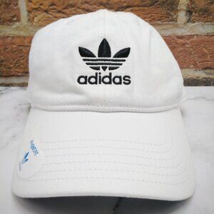 Adidas Originals Trefoil Hat White Black Logo Adjustable Women’s Cap
